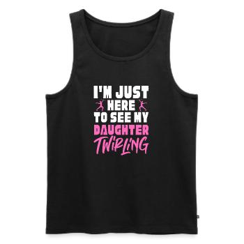 I'm just here to see my daughter twirling - Männer Premium Bio Tank Top - Schwarz - Vorne - AI Model Male 178 light (178cm)