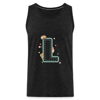Buchstabe l Fahrzeug - personalisiertes Kindergeschenk - Männer Premium Bio Tank Top - Anthrazit - Vorne - Alexander (188cm)
