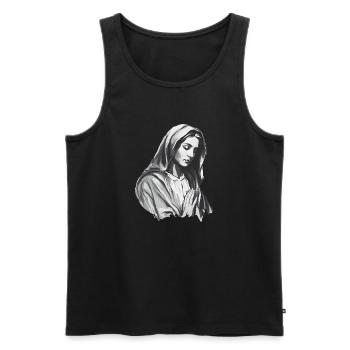 Sainte Marie Marie Vierge Marie Sainte - Débardeur bio Premium Homme - noir - Devant - AI Model Male 178 light (178cm)