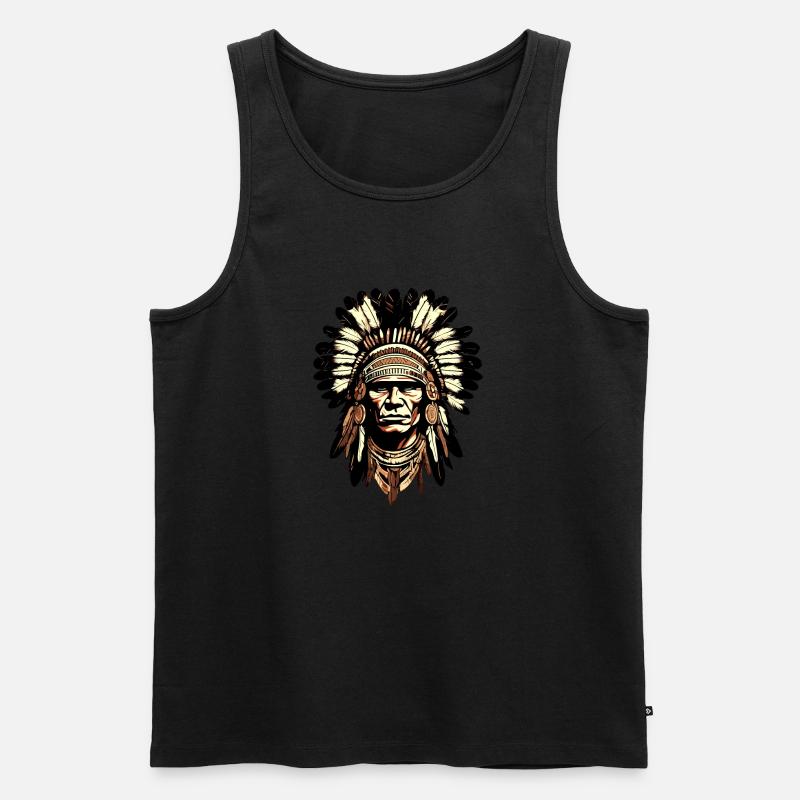 actek apache indian - Männer Premium Bio Tank Top - Schwarz