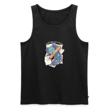 Sketch a lotl - Axolotl - Männer Premium Bio Tank Top - Schwarz - Vorne - AI Model Male 178 light (178cm)