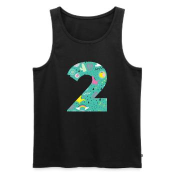 Personalisierter Geburtstag Nummer 2 - Männer Premium Bio Tank Top - Schwarz - Vorne - Michal (187cm)