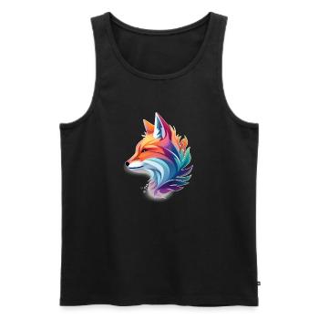 Bunter Fuchs - Männer Premium Bio Tank Top - Schwarz - Vorne - AI Model Male 178 light (178cm)