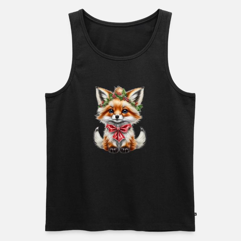 Weihnachtsfuchs - Männer Premium Bio Tank Top - Schwarz