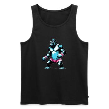 Gorilla Boxer Boxen - Männer Premium Bio Tank Top - Schwarz - Vorne - AI Model Male 178 light (178cm)