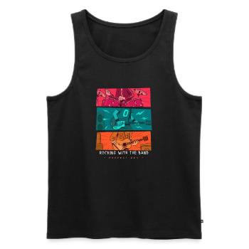 Rocking with the band perfect day, band fun - Men's Premium Organic Tank Top - black - Front - AI Model Male 178 light (178cm)