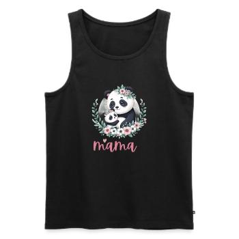 Panda Lover I Mama Panda And Cub Mother's Day - Männer Premium Bio Tank Top - Schwarz - Vorne - Michal (187cm)