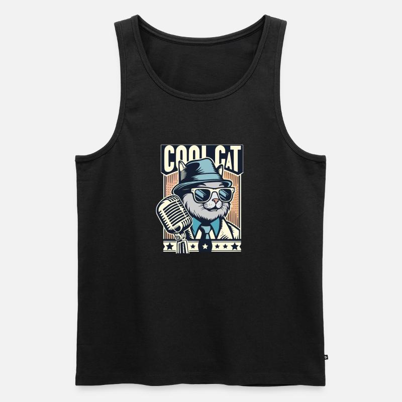 Coolcat - Männer Premium Bio Tank Top - Schwarz