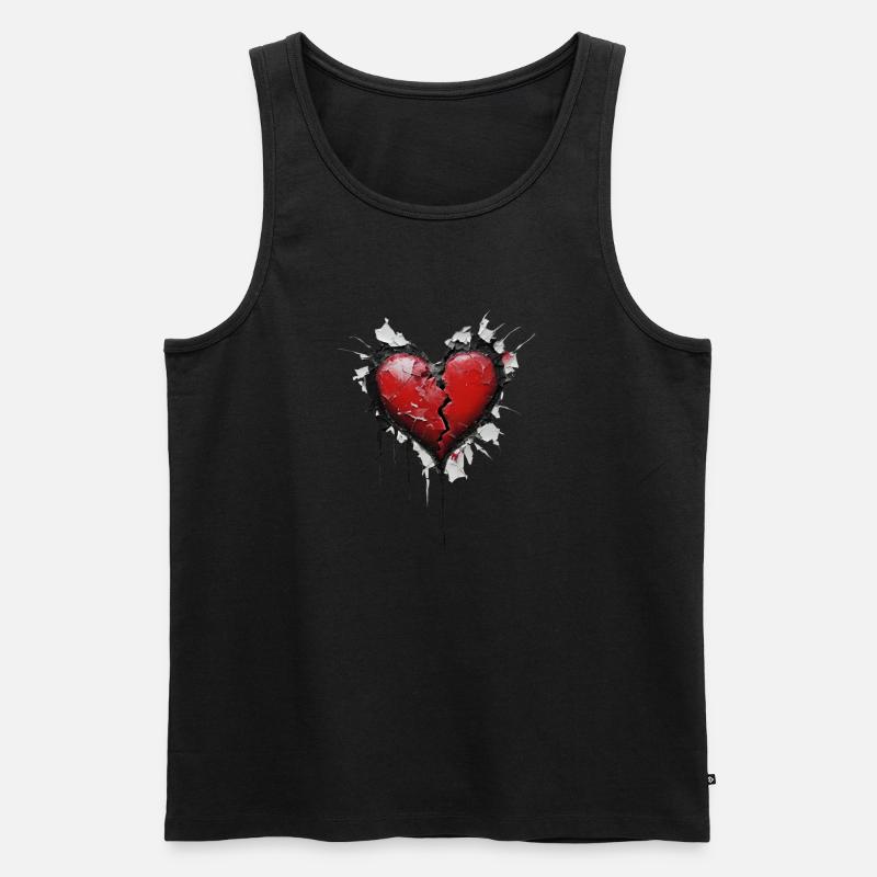 Zerfallendes Herz - Männer Premium Bio Tank Top - Schwarz