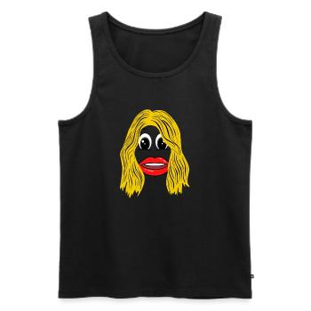 Blonde Frau mit Lippenstift - Männer Premium Bio Tank Top - Schwarz - Vorne - Michal (187cm)