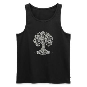 Yggdrasil Keltischer Baum - Männer Premium Bio Tank Top - Schwarz - Vorne - Michal (187cm)
