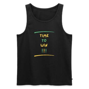 TIME TO WIN - Männer Premium Bio Tank Top - Schwarz - Vorne - Michal (187cm)