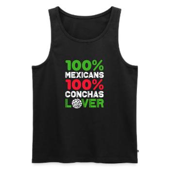mexicans 100 per cent conchas lover Design - Men's Premium Organic Tank Top - black - Front - AI Model Male 178 light (178cm)