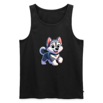 husky 2 - Débardeur bio Premium Homme - noir - Devant - Michal (187cm)