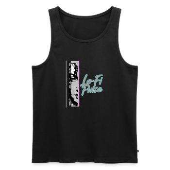 lofi2 - Männer Premium Bio Tank Top - Schwarz - Vorne - Michal (187cm)