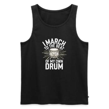 Musik mit Herz und Rhythmus - Männer Premium Bio Tank Top - Schwarz - Vorne - Michal (187cm)