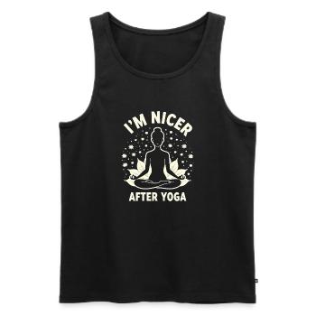 Yoga Amusant - Méditation & Chakra - Débardeur bio Premium Homme - noir - Devant - AI Model Male 178 light (178cm)