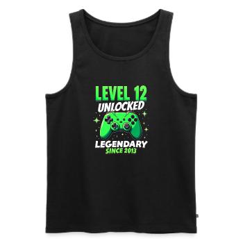 Level 12 Birthday Boy Gamer 12th Birthday - Men's Premium Organic Tank Top - black - Front - Michal (187cm)
