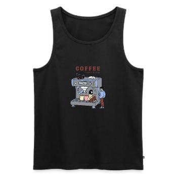 Love at First Sip - Men's Premium Organic Tank Top - black - Front - AI Model Male 178 light (178cm)