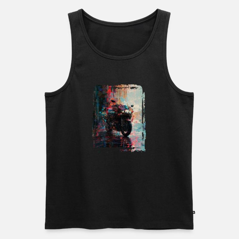 Motorrad abstrakt - Männer Premium Bio Tank Top - Schwarz
