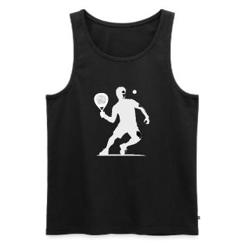 Padel player front white - Men's Premium Organic Tank Top - black - Front - AI Model Male 178 light (178cm)