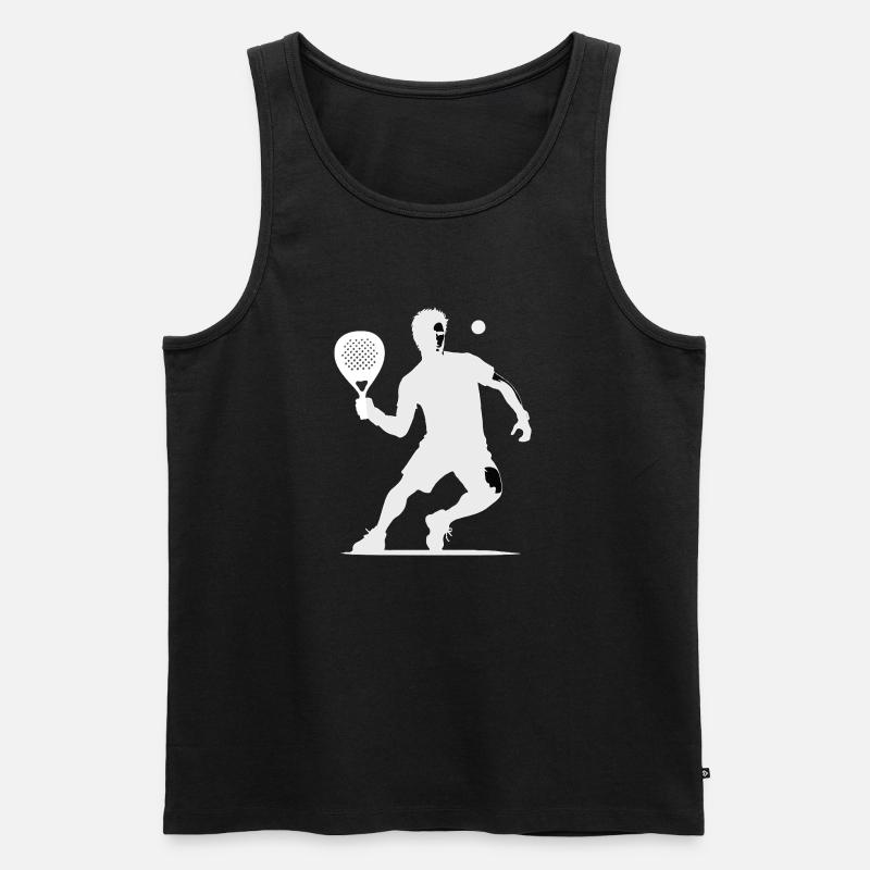 Padel player front white - Men's Premium Organic Tank Top - black