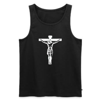 Jesus Cross - Men's Premium Organic Tank Top - black - Front - Michal (187cm)