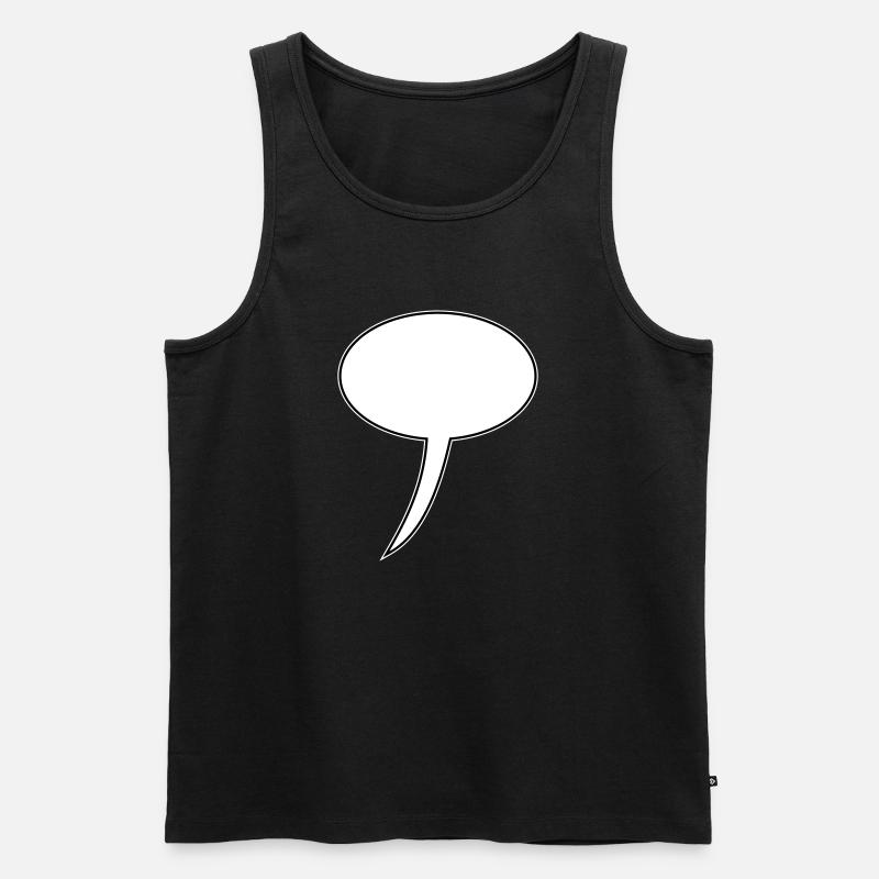 Sprechblase Design Lang - Männer Premium Bio Tank Top - Schwarz