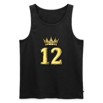 12 Zahl Krone - Männer Premium Bio Tank Top - Schwarz - Vorne - Michal (187cm)