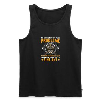 Du kannst nicht alle Probleme mit dem Schwert - Männer Premium Bio Tank Top - Schwarz - Vorne - AI Model Male 178 light (178cm)