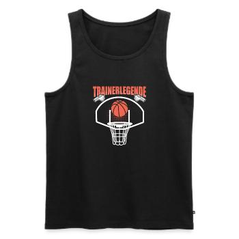 Trainerlegende Basketball - Männer Premium Bio Tank Top - Schwarz - Vorne - Michal (187cm)