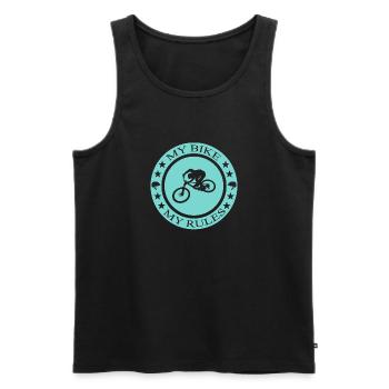 Fahrrad, Biker, BMX, Mtb - Männer Premium Bio Tank Top - Schwarz - Vorne - AI Model Male 178 light (178cm)