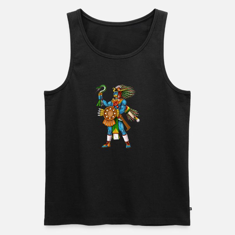 Aztekengott Huitzilopochtli - Männer Premium Bio Tank Top - Schwarz