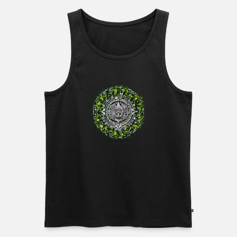 Aztekischer Kalender - Männer Premium Bio Tank Top - Schwarz