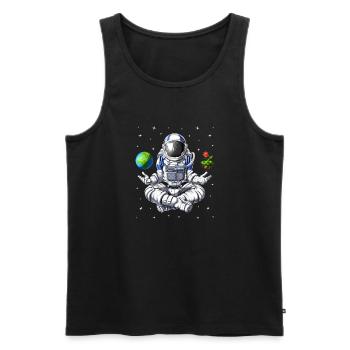 Méditation d’astronaute de l’espace - Débardeur bio Premium Homme - noir - Devant - Michal (187cm)