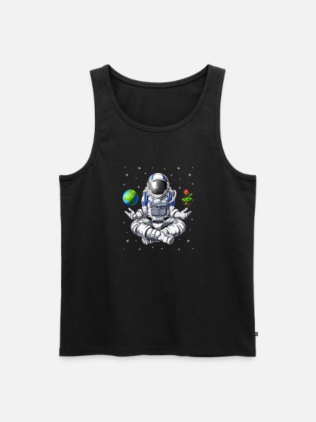 Méditation d’astronaute de l’espace - Débardeur bio Premium Homme - noir