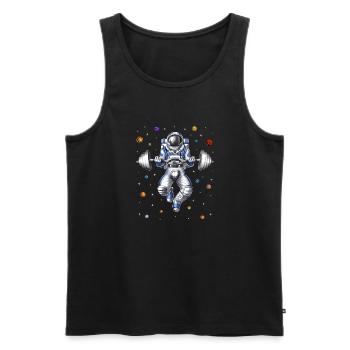 Astronauten-Fitness-Kniebeugen - Männer Premium Bio Tank Top - Schwarz - Vorne - Michal (187cm)