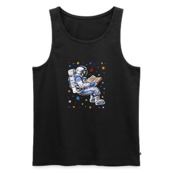 Livre de lecture d’astronaute - Débardeur bio Premium Homme - noir - Devant - Michal (187cm)