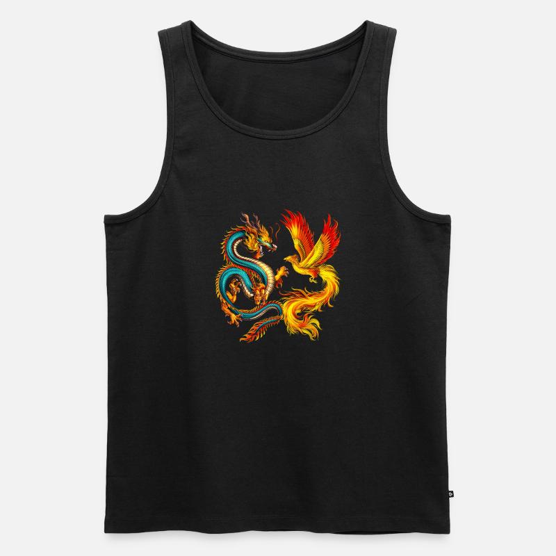 Drache und Phönix - Männer Premium Bio Tank Top - Schwarz