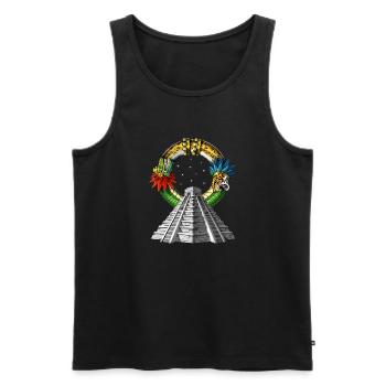 Ancient Aztec Pyramid - Men's Premium Organic Tank Top - black - Front - AI Model Male 178 light (178cm)
