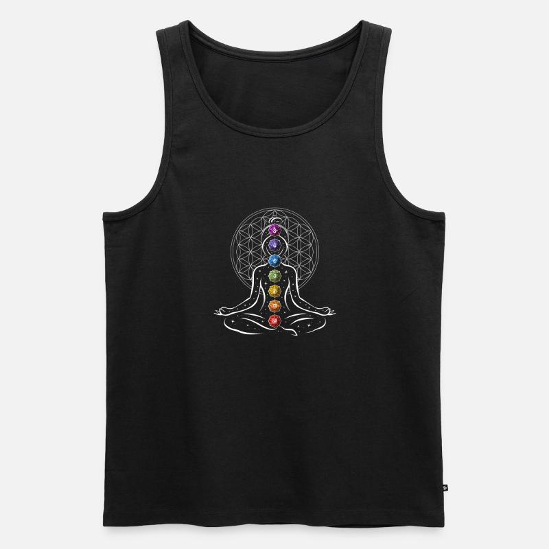 Meditations-Chakra - Männer Premium Bio Tank Top - Schwarz