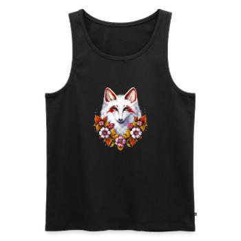 Japanischer Kitsune-Fuchs - Männer Premium Bio Tank Top - Schwarz - Vorne - AI Model Male 178 light (178cm)