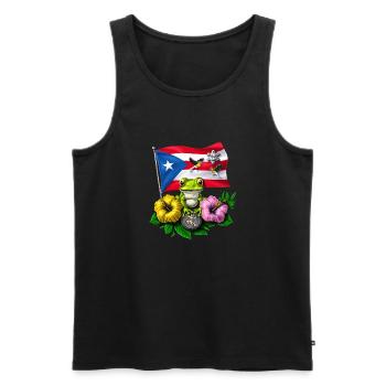 Puerto Rico Boricua Flag - Men's Premium Organic Tank Top - black - Front - AI Model Male 178 light (178cm)