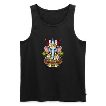 Éléphant de Thaïlande - Débardeur bio Premium Homme - noir - Devant - Michal (187cm)