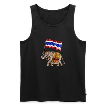 Éléphant de Thaïlande Drapeau Thaï - Débardeur bio Premium Homme - noir - Devant - AI Model Male 178 light (178cm)