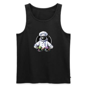 Space Astronaut Cooking - Men's Premium Organic Tank Top - black - Front - Michal (187cm)