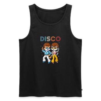 Disco-Katzen - Männer Premium Bio Tank Top - Schwarz - Vorne - AI Model Male 178 light (178cm)
