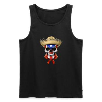 Crâne de Porto Rico - Débardeur bio Premium Homme - noir - Devant - Michal (187cm)