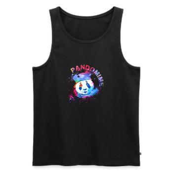 pandomime, panda, pantomime, graffiti - Débardeur bio Premium Homme - noir - Devant - Michal (187cm)