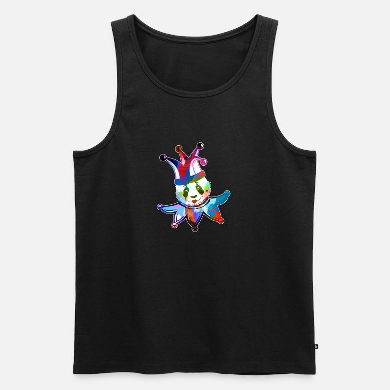 harlekin,panda,illustration,pantomime,bunter panda - Männer Premium Bio Tank Top - Schwarz